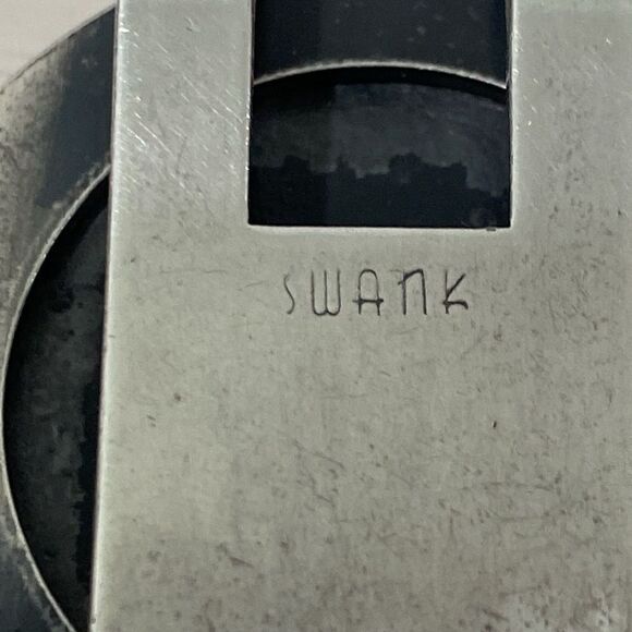 Vintage Swank Silver Toned Medallion Mercury Winged Hat with Crown Money Clip - Picture 3 of 5